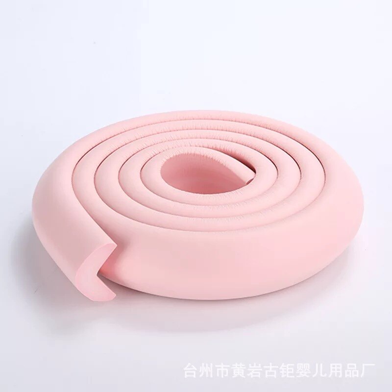 1pc 2m baby säkerhetsbord skrivbord kantskyddslist hemkuddskyddslist säkert skydd barn barremsa mjuk tjockare: Rosa