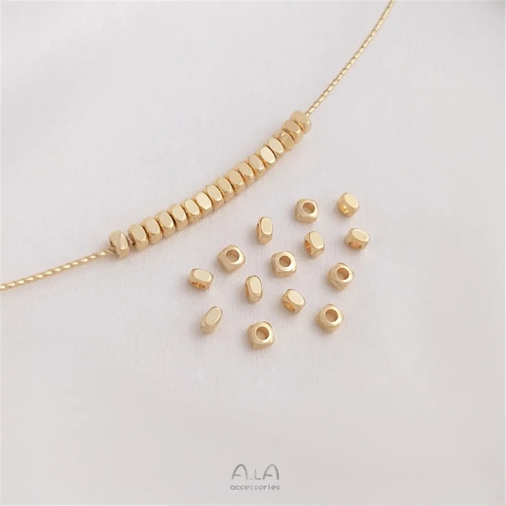 14K Gold Wrapped Kleine Gebroken Goud Kralen Driehoekige Spacer Diy Armband Hoofddeksel Handgemaakte Kralen