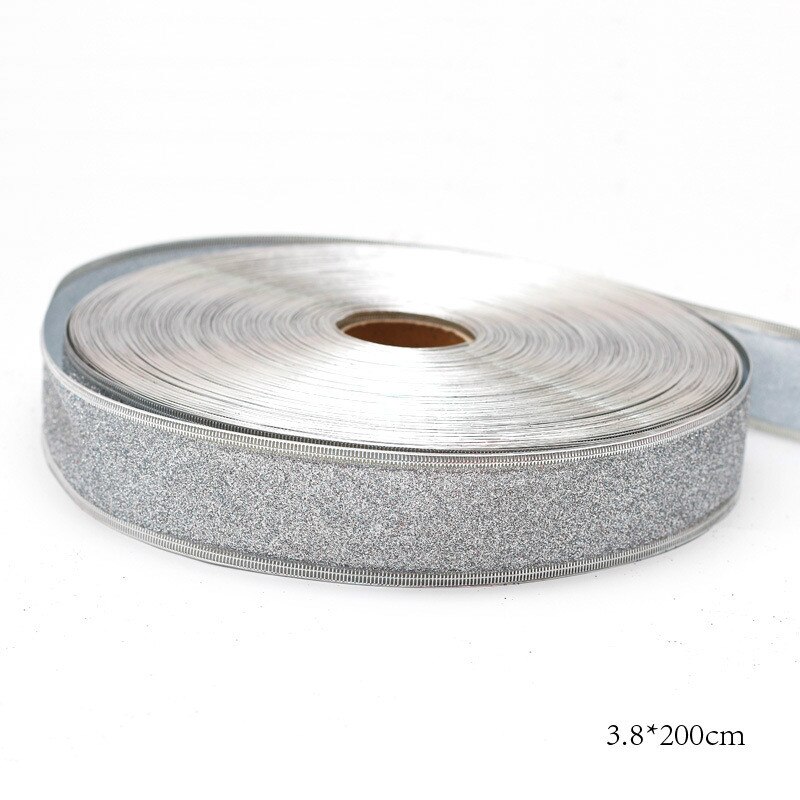 Christmas Wrapping Ribbon Handmade DIY Supplies Material Grosgrain Cake Decors Ribbon Bow Baking Decorative Festival Box: silver