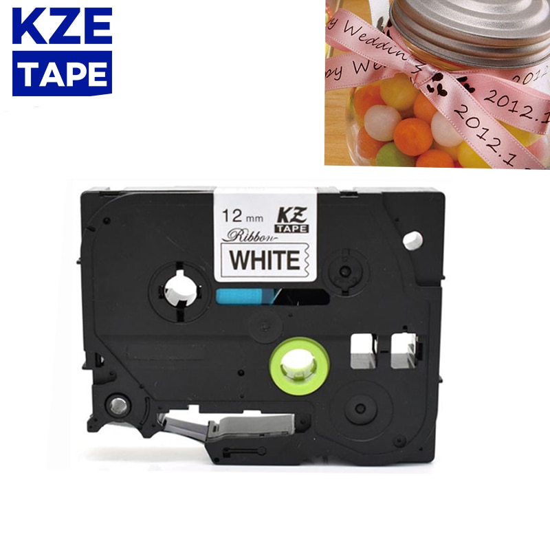 12mm*4m flerfarvet tze satinbånd etiketbånd tze tape kompatibel broder p-touch printer tze -r231 tze -re34 tze -rn34 tze -rw34
