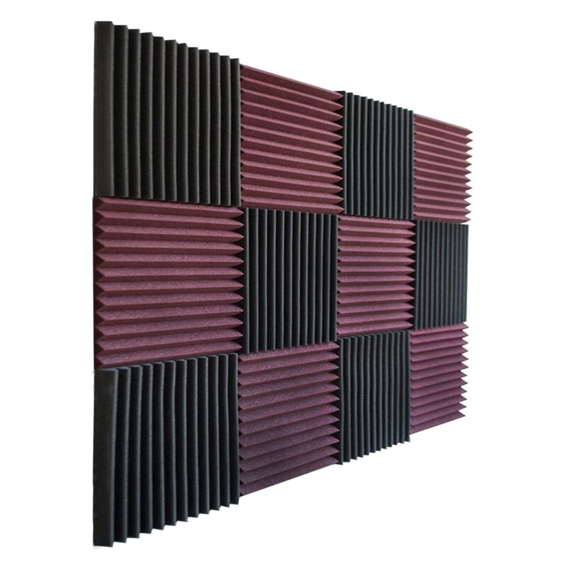 Ayhf -24 stk lydisolasjonsplate studio lydisolering skum akustisk støyreduksjon kile lydabsorpsjon skum