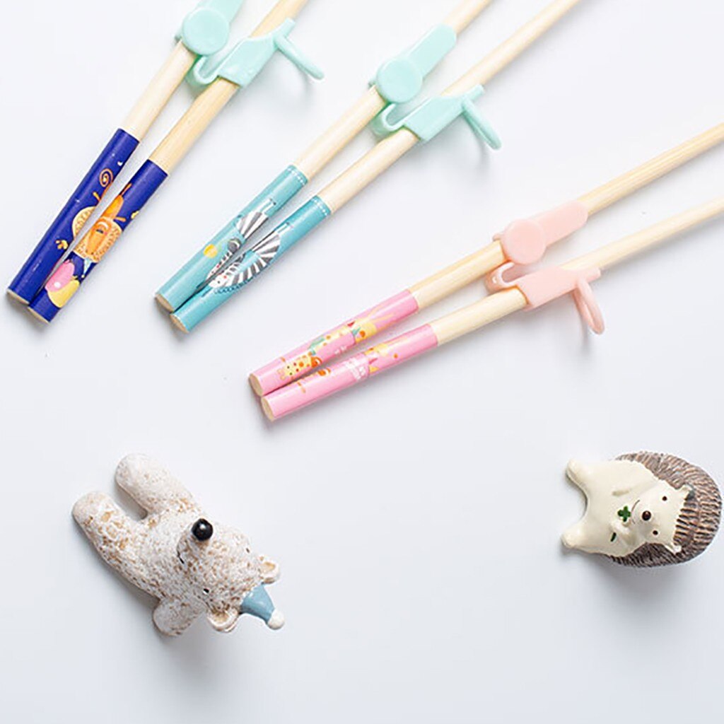 Children Chopsticks Training Helper Learning Trainers Cartoon Cat Fun Chopsticks For Kids Tableware Dinner Eat Learning Portable