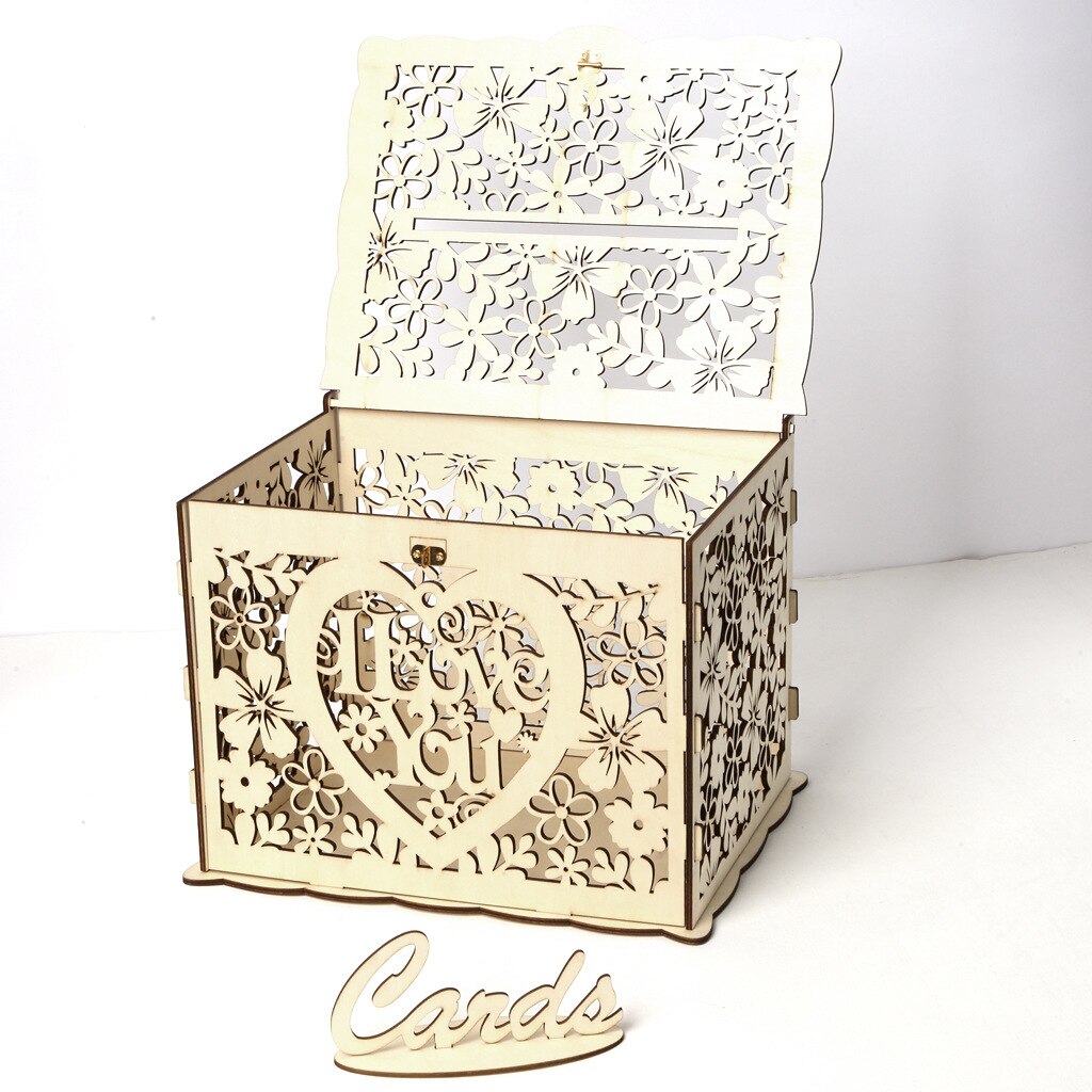 Wedding Card Box for Reception - Rustic Wood Card Box for Receptions, Parties, Birthdays, Baby Showers Wedding Decoration