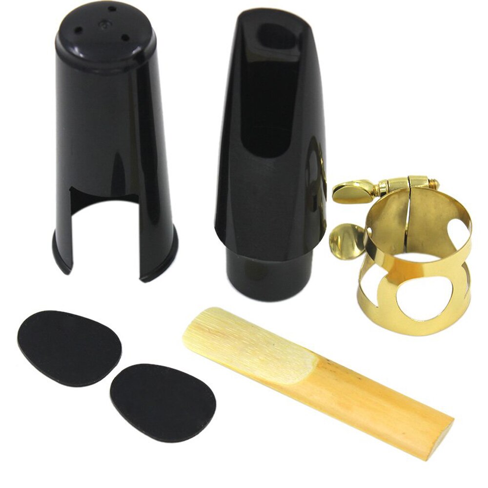 Alto Sax Saxofoon Mondstuk Plastic met Cap Metalen Gesp Reed Mondstuk Patches Pads Kussens