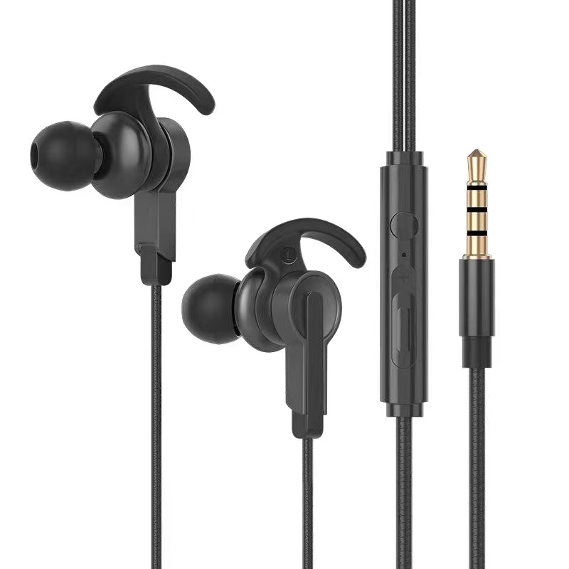 3.5Mm Met Microfoon In-Ear Headset Plug-In Game Mobiele Game Oortelefoon In-Ear Mobiele Telefoon Computer Bedrade Headset Microfoon Volume: Black