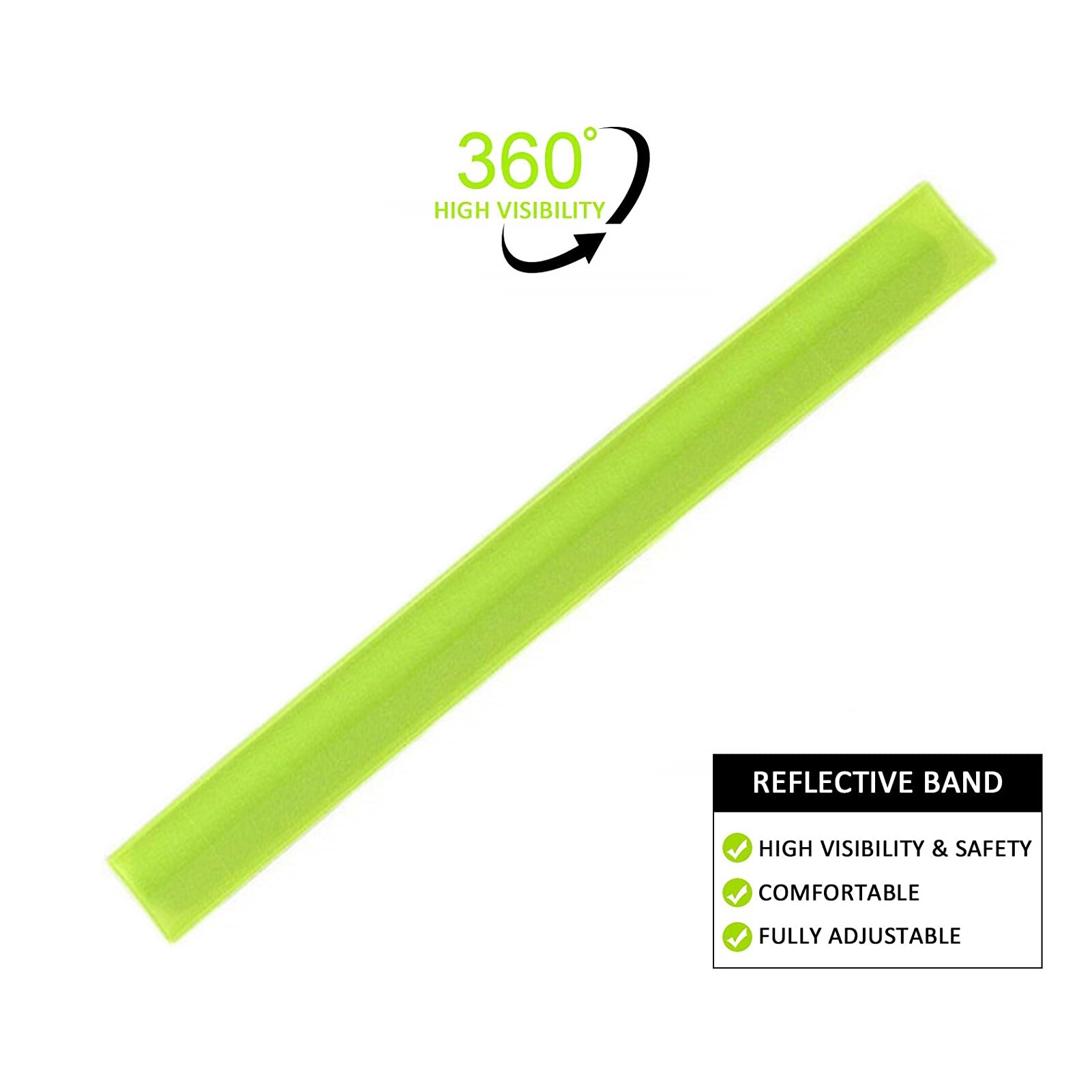 10PCS Reflective Bands Safety Safety Flashing Armband Belt Adjustable Snap Wrap Arm Band for Night Riding Walking Walking Belt