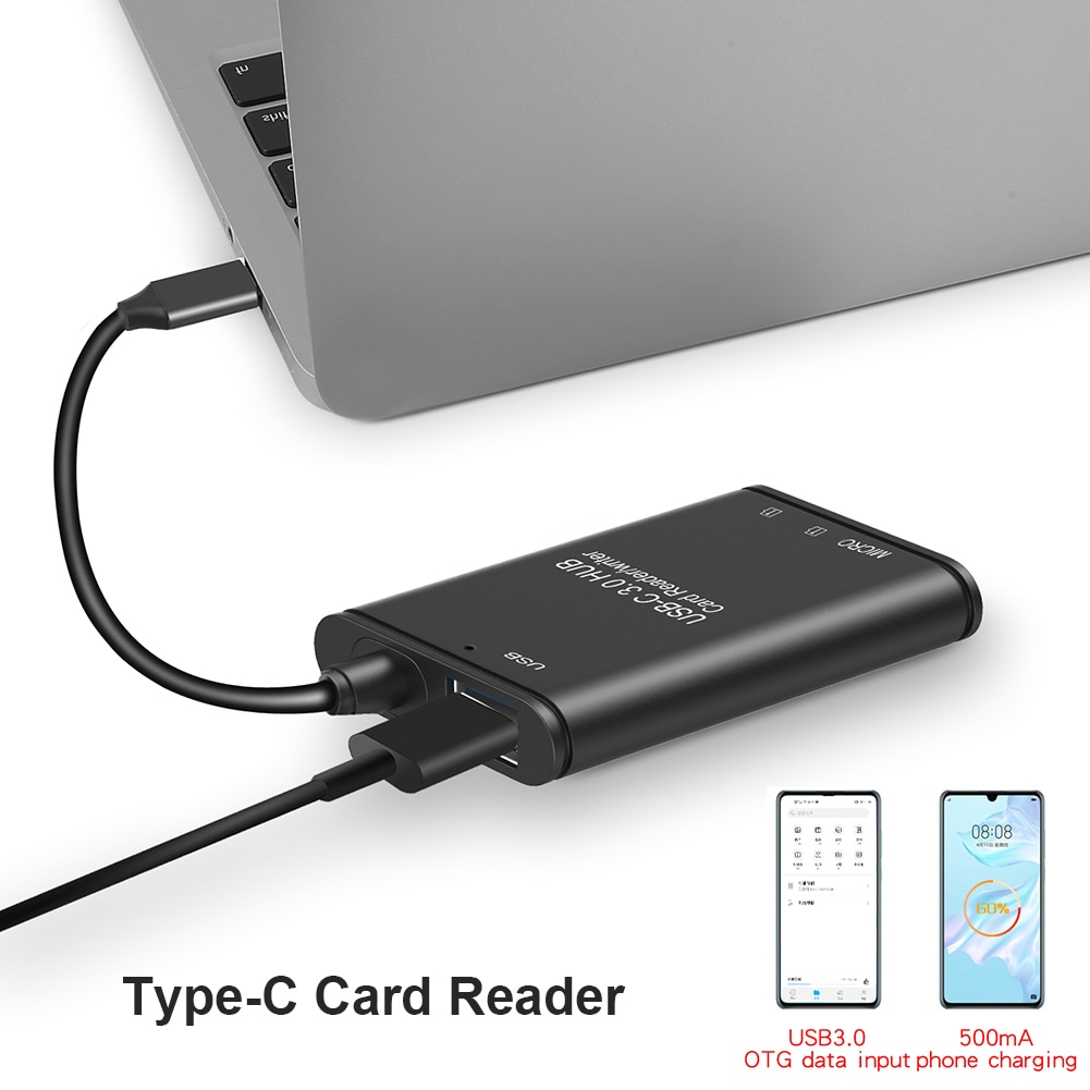Usb 3.1 typ-c auf usb 3.0 otg adapter, secure digital kartenleser, secure digital tf speicherkartenleser für laptop, tablet, smartphone
