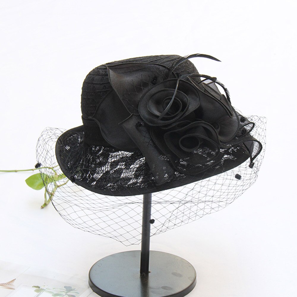 Fs beige hyvät fascinator hatut häät kentucky derby hatut naisille huntu kukka leveä lieri fedora organza kirkon hattu