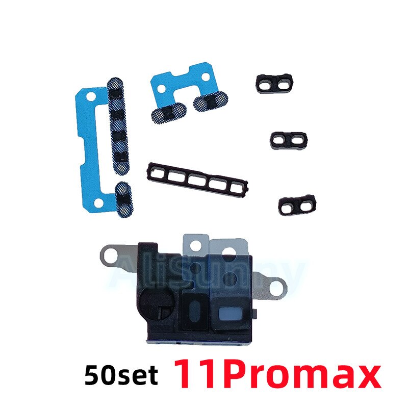 AliSunny 50Set głośnik + Mic Mesh samoprzylepna naklejka na iPhone 6 6S 7 Plus lewa + prawa siatka przeciwkurzowe ucho ekran dotknij klej: 50x for 11PROMAX