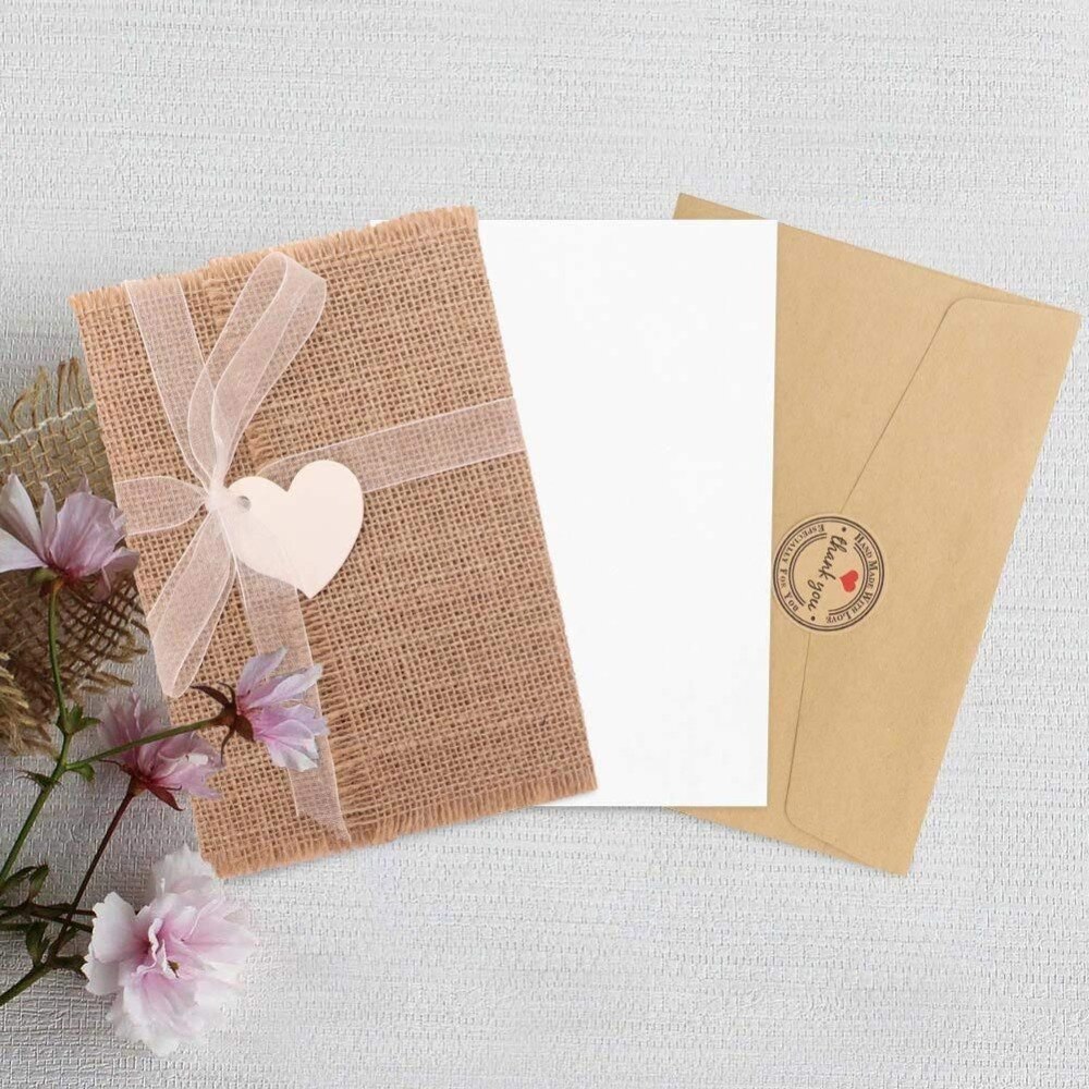 OurWarm-carte d'invitation rustique en toile de jute, décor de mariage, Boho, décoration murale suspendue avec grand macramé