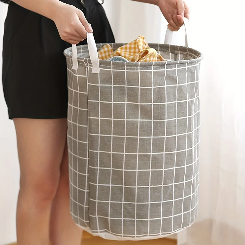 1PC Print Wasmand Opvouwbare Thuis Opbergtas Draagbare Katoenen Linnen Mand Waterdichte Vuile Speelgoed Kleding Emmer Organizer