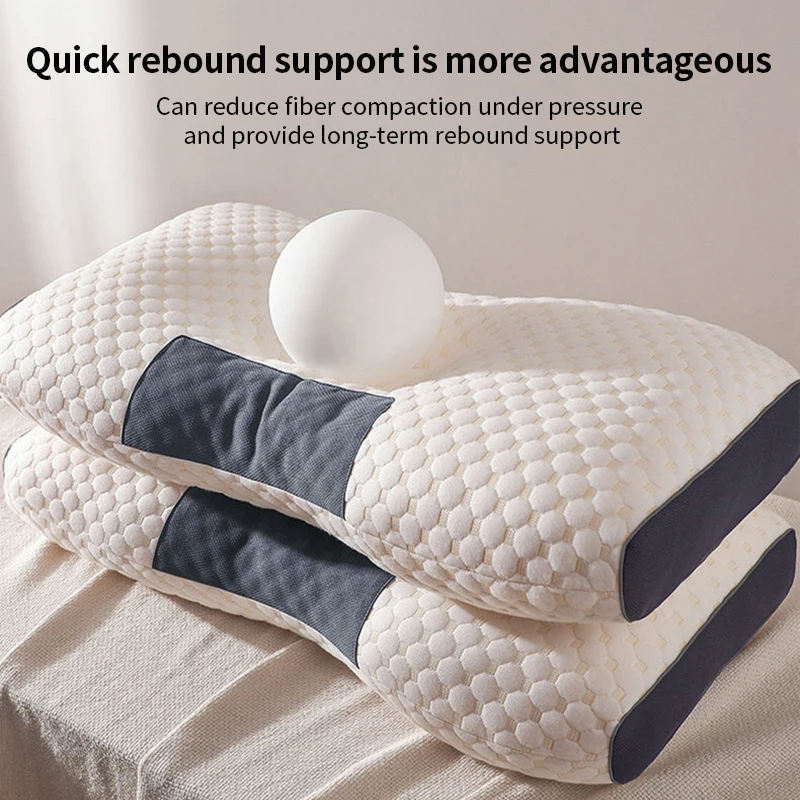 Almohada para el cuello, ayuda a dormir y protege el cuello, masaje de fibra de soja ortopédico Cervical, almohada de SPA para el hogar para dormir