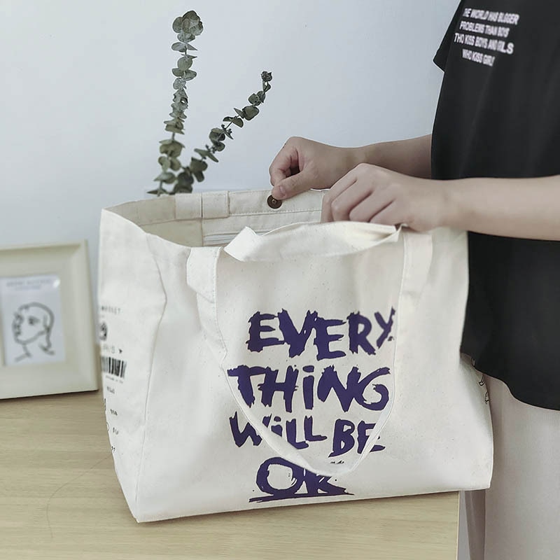 Sac de courses en toile Extra Large pour femmes, fourre-tout d'épicerie en tissu de coton , sacs à bandoulière pour jeunes filles