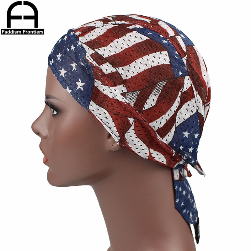 Summer Men's Mesh Durags Turban Bandanas Print Durag Breathable Doo Rag Headwear Hair Accessories Du Rag: Navy Blue