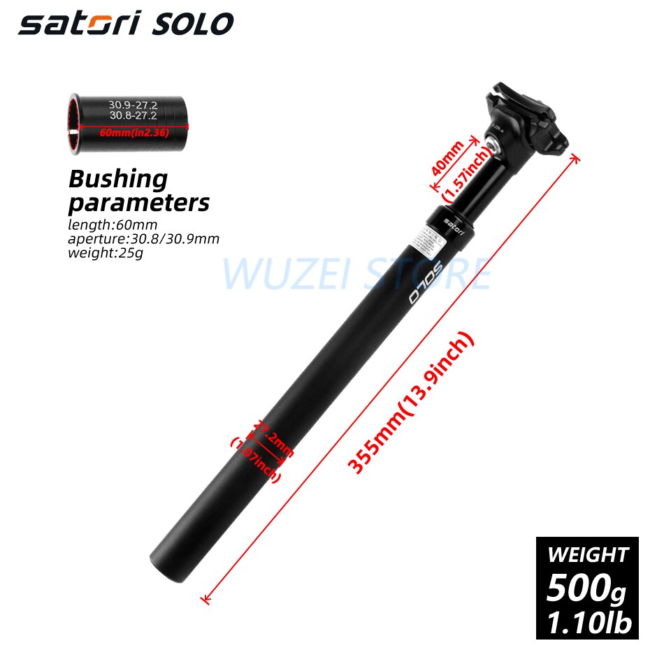 SATORI fahrrad sattelstütze 27,2/28,6/30,4/30,8 30,9mm * 355mm Aluminium schock sitz rohr MTB rennrad sattel sitz post 40mm Reise: SOLO 30.8mm
