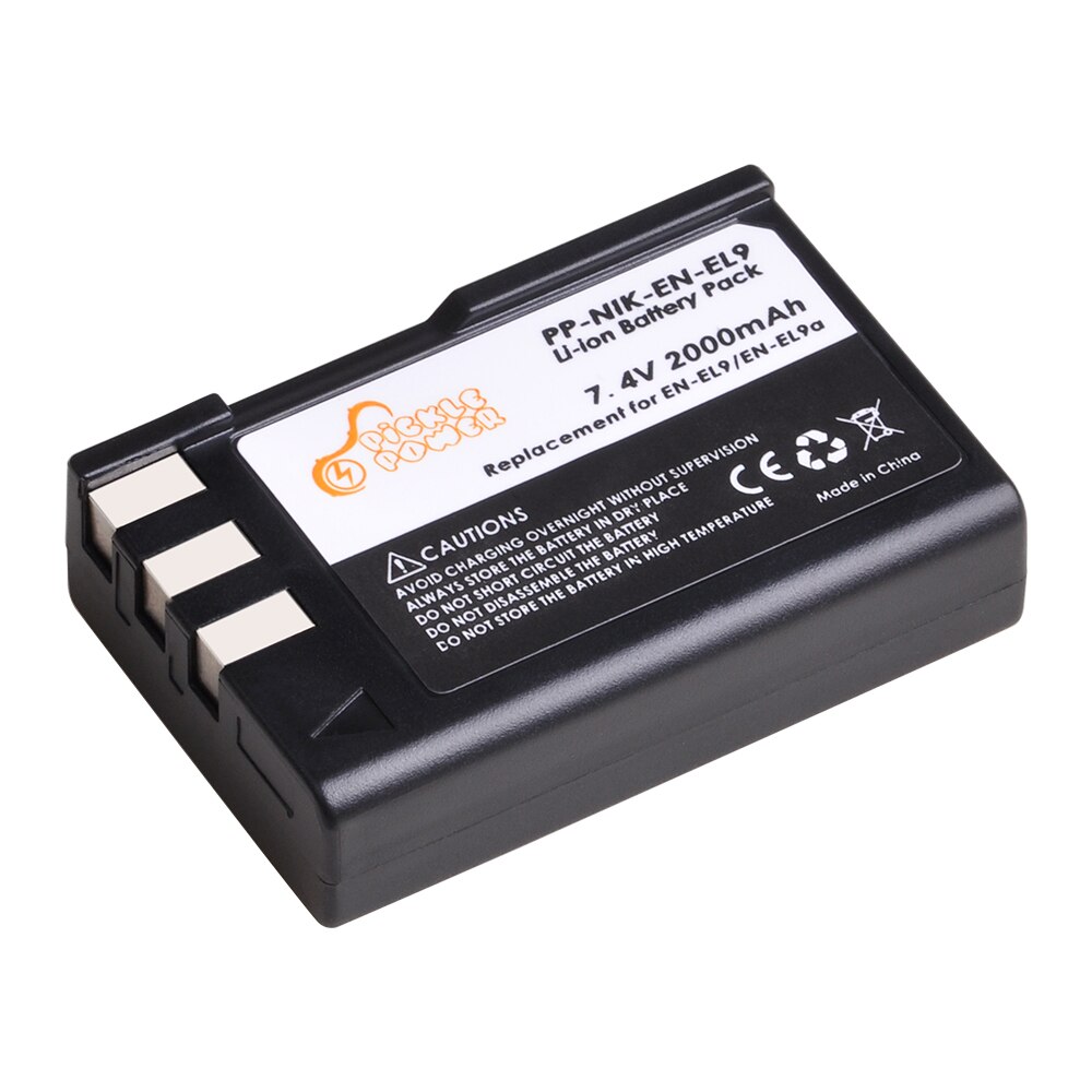 3 stuks 2000 mah en -el9 en-el9a en  el9 batterij + type-c led-laderkits voor nikon en -el9a d40 d60 d40x d5000 d3000 camera: 1 batterij