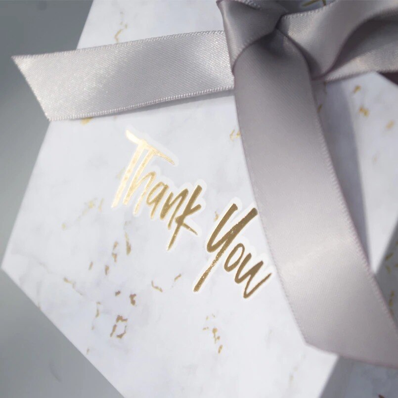 Grey Marble Mini Bag Box For Party Baby Shower Paper Chocolate Boxes Package Wedding Favours Candy Boxes