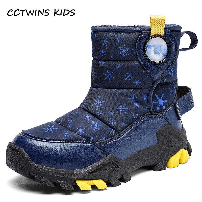 Boys Snow Boots Winter Kids Ankle Short Boot Warm Thick Fur Children Casual Shoes Thick Sole Water Proof Platform