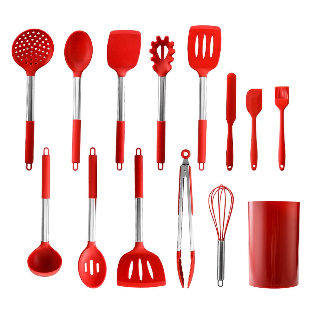 14-Pcs Storage Silicone Kitchenware cooking set kitchen utensil set