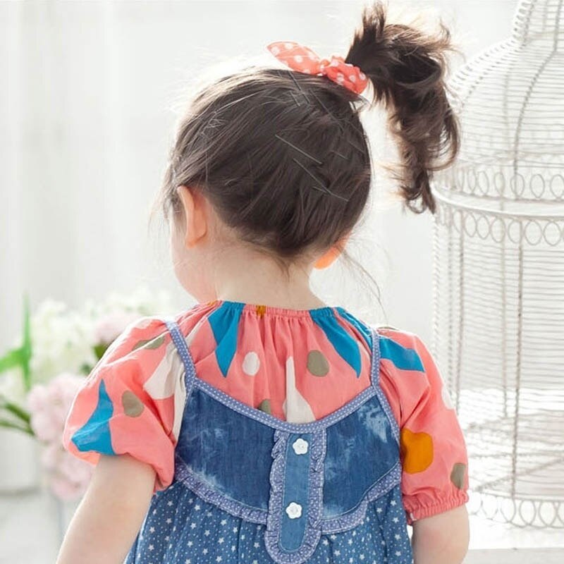 10 Teile/los niedlich Hase Baby Mädchen Blume Haar Clip Stirnbänder Kaninchen Ohren Punkt Headwear Elastisches Haar Band Haar Seil Verkäufe Darm