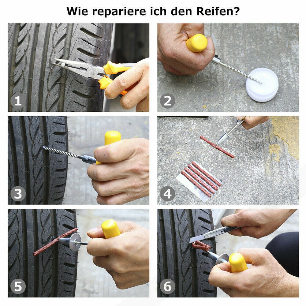 Universal 100pcs Car Van Tire Repair Tools Emergency Heavy Duty Tubeless Puncture Repair Kit Plug Car Tire Repair Tool Set Kit