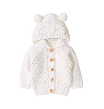 0-24M Baby Boy Sweater Kids Hooded Peuter Gebreide Tops Meisje Warme Jas Kid Bovenkleding Herfst Winter Jassen: C / 6m
