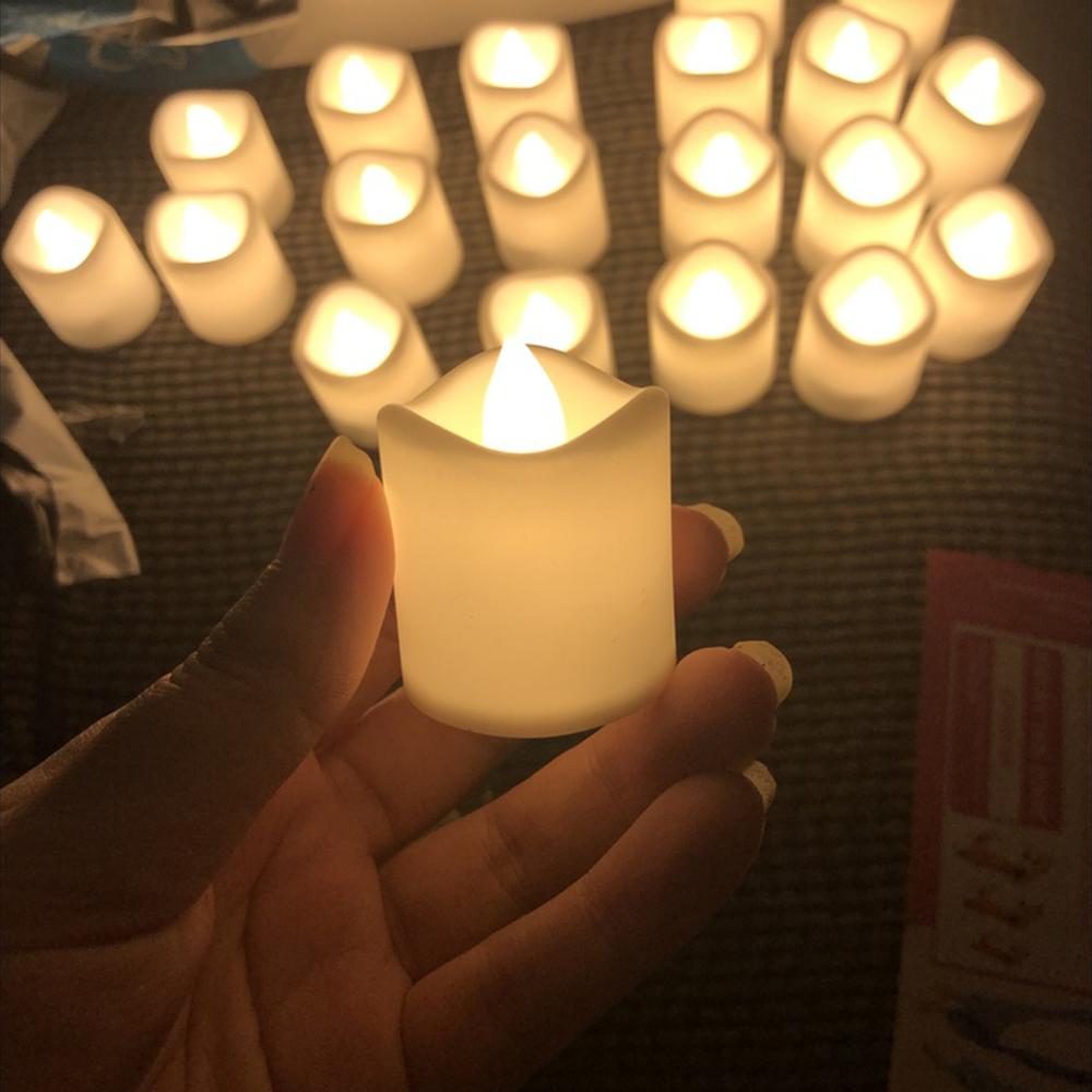 12/24Pcs Flameless LED Candles Tea Light Lamp With Battery Lighting For Romantic Weeding Birthday Party Decorations