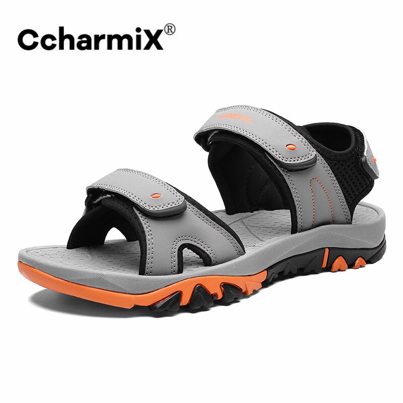Mænd sandaler læder sommer udendørs herre fritidssko walking sandaler strand blød gummi herresko store størrelser fodtøj