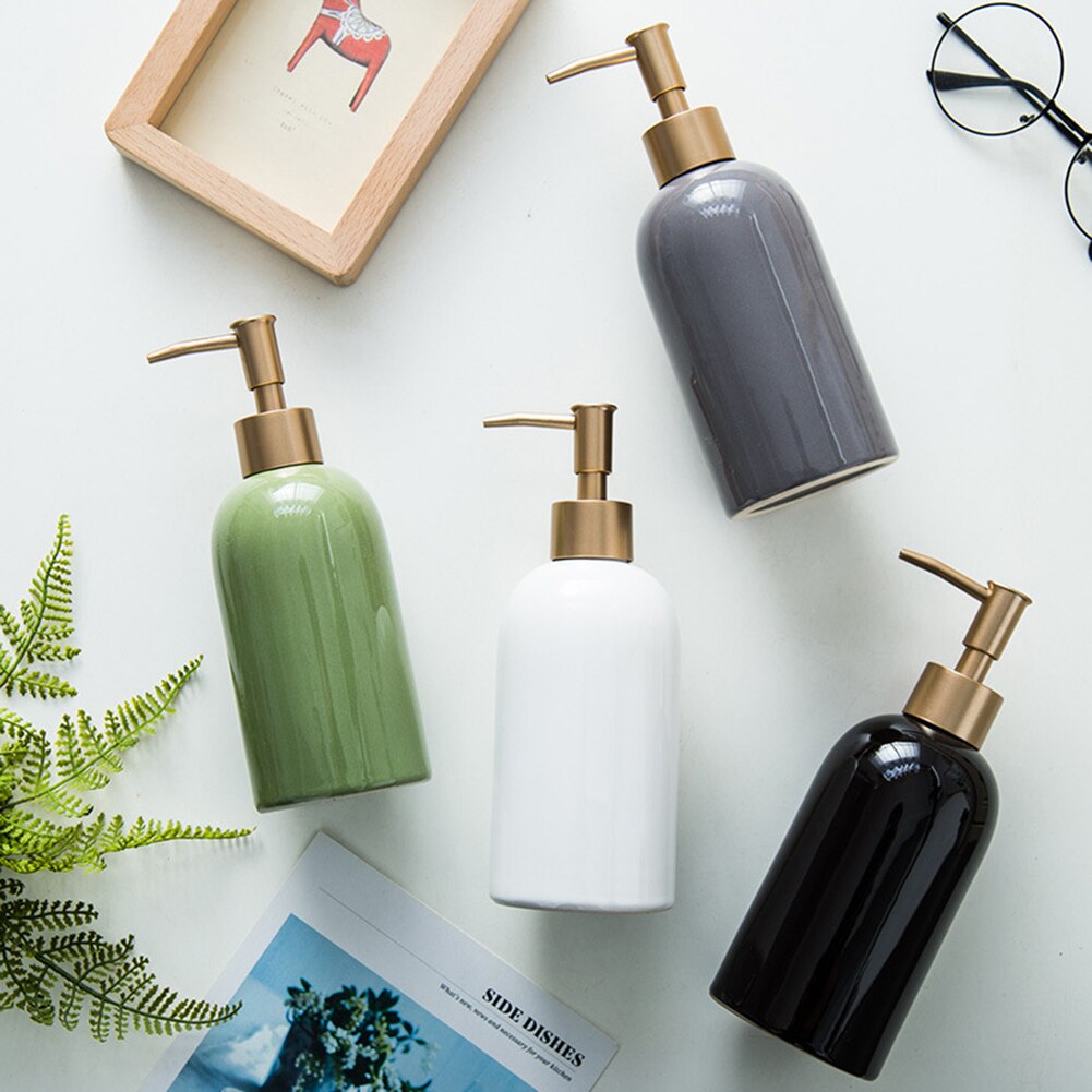 420ml keramiska flytande tvål dispenser schampoflaska hand sanitizer dusch gel tvål flaska hand tvål dispenser tom pumpflaska