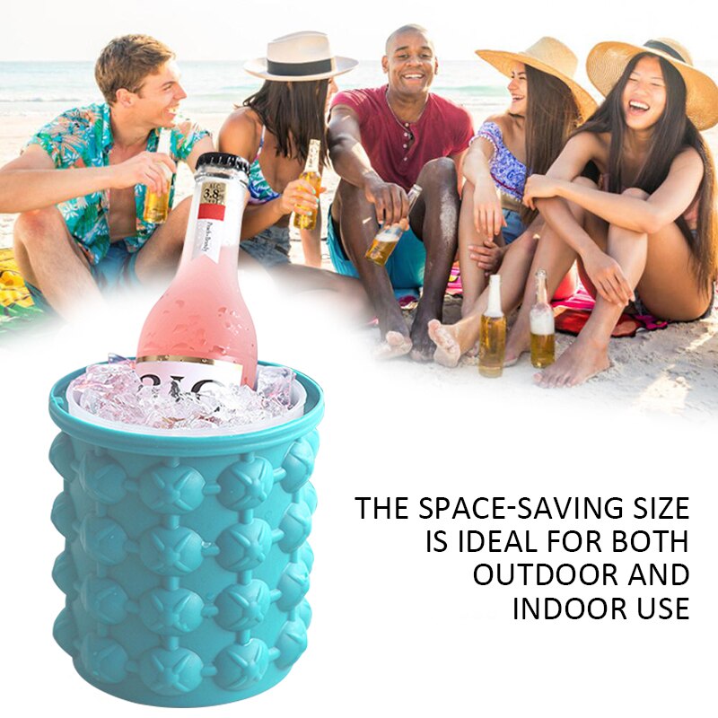 Silicone Ice Maker Fast Cold Ice Bucket Portable Bucket Wine Ice Cooler Beer Cabinet Space Saving Whiskey Freeze Kitchen Tools