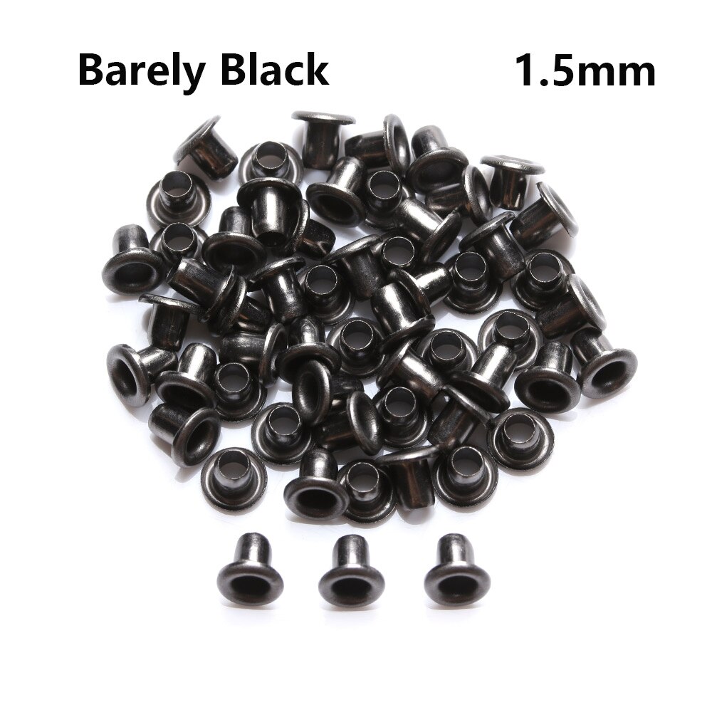Mini botones de ojal PARA CINTURÓN DE DIY para muñecas, hebilla de Metal a presión, bolso con botones, accesorios de costura para ropa, 1,5/2,0/2,5mm, 50 Uds.: barely black 1.5mm