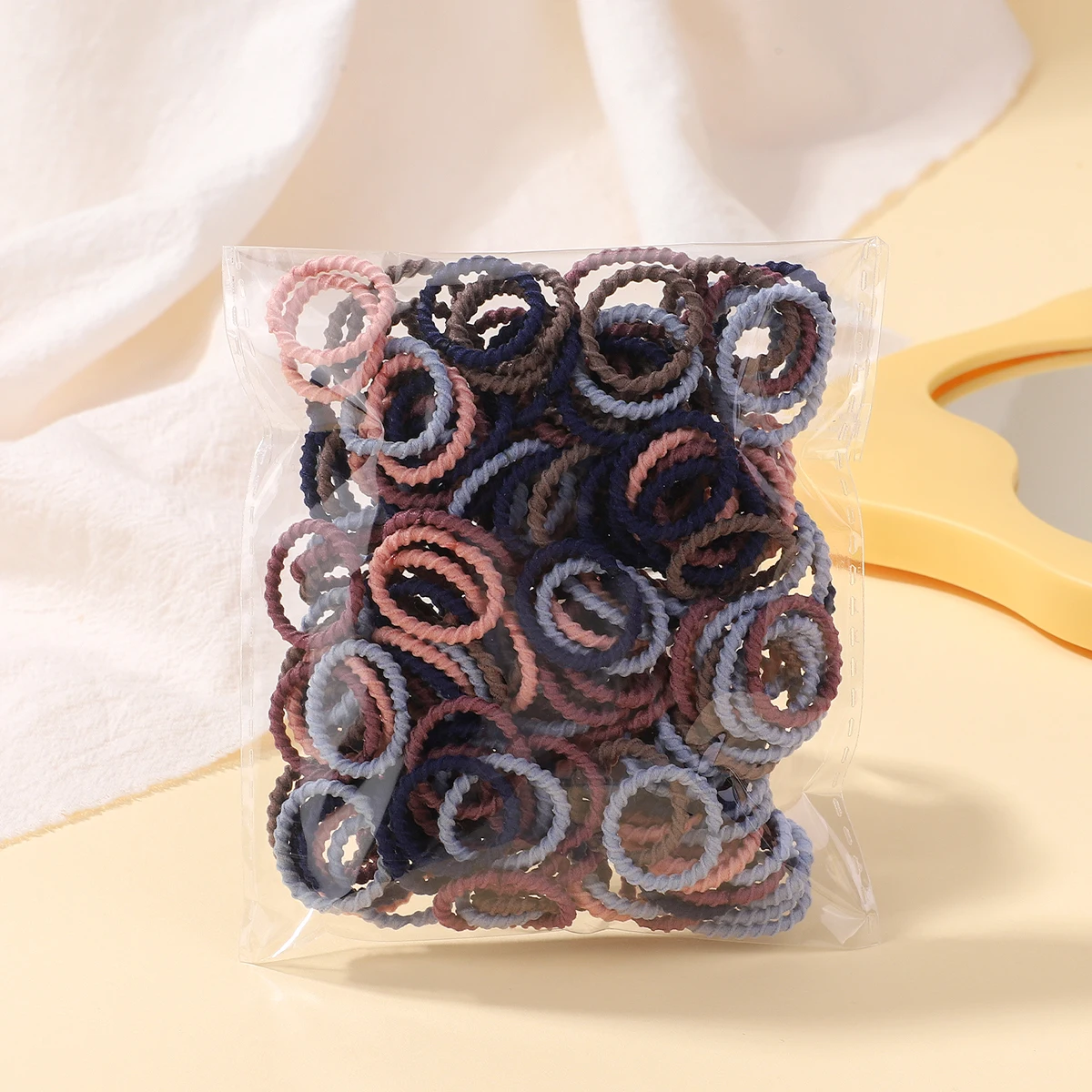 100/200Pcs Women Girls Colorful Nylon Elastic Hair Bands Ponytail Hold Small Hair Tie Rubber Bands Scrunchie Hair Accessories: XS / Lavender