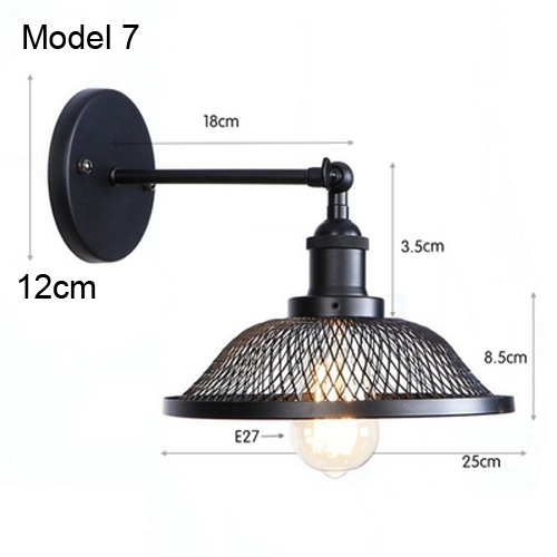 årgang vegglampe jern svart lampeskjerm  e27 ledet-pærer til stue arbeidsrom/soverom/nattbord dårlig innendørs vegglampe retro: 6-10w / Gul