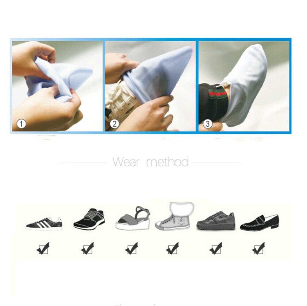 Reusable Shoe Covers Pair of Waterproof Silicone Rain Shoe Protectors Overshoes