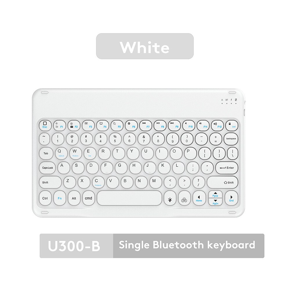 10Inch Bluetooth Toetsenbord Voor Ipad Mini Bluetooth Draadloze Toetsenbord En Muis Voor Samsung Xiaomi Ipad: Keyboard White