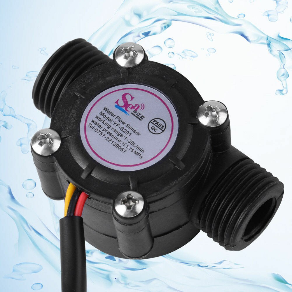 Device Water Flow Sensor 1/2" Industry Pressure Resistance Accurate Measurement Home Operate Control Meter Portable