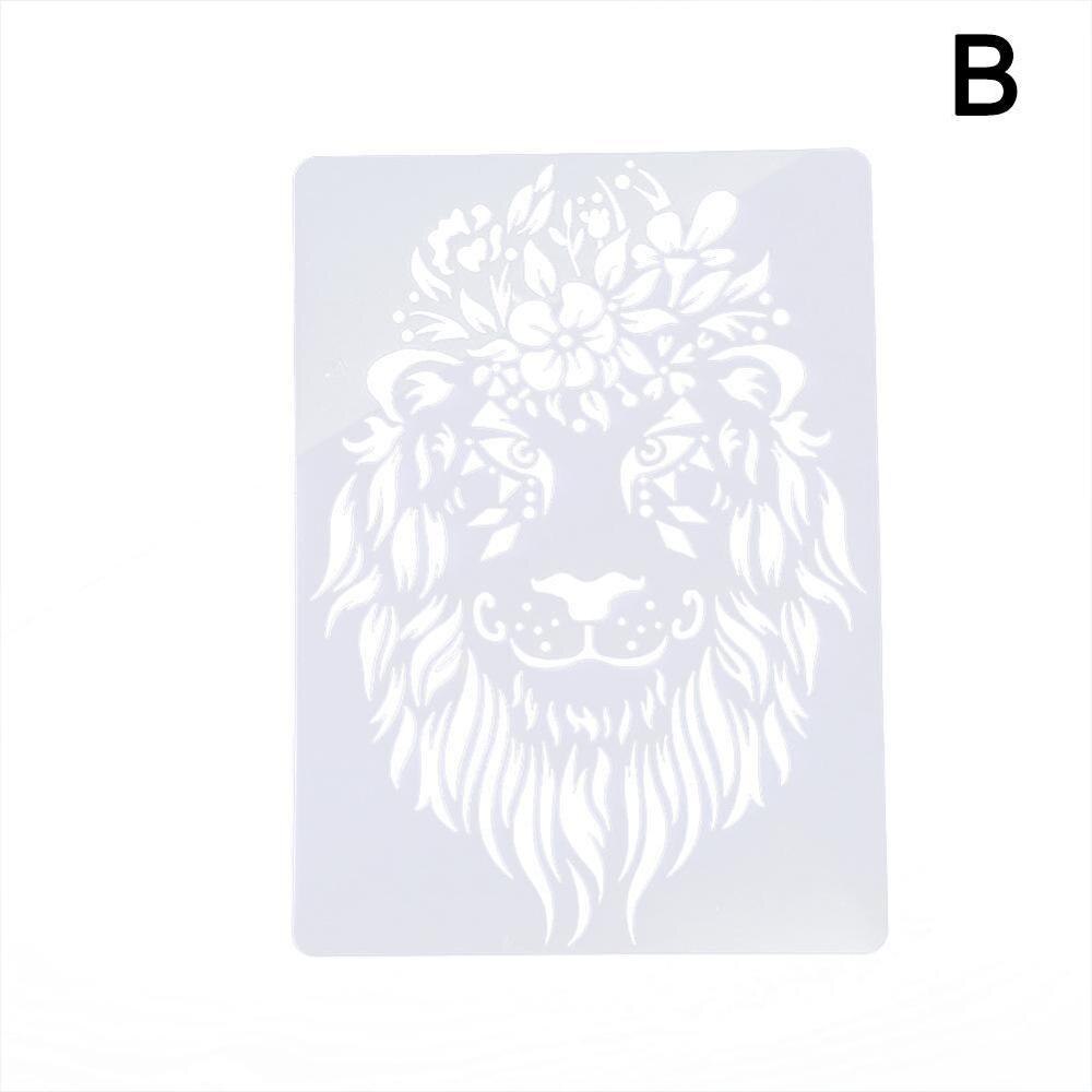 1PC Animals Drawing Template Ruler Animals Hollow out Template Stationery Drawing Figure Ruler Painting With Scratch Paper: B