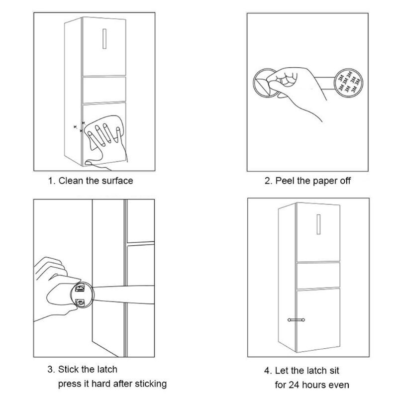 6 Pcs Kind Veiligheid Kast Sloten-Sterke Lijm Sloten Voor Keuken Kasten Lade Kast Koelkast Prullenbak Installeren