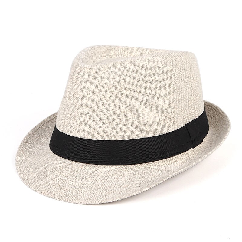 Autumn Fedora Hat Men Winter Casual Short Brim chapeu Fedoras Gentleman British Style Jazz Hat: Beige