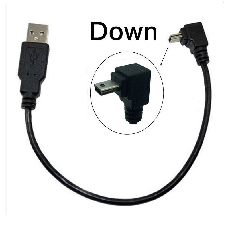 90 Degree Angle USB 2.0 A Male to Mini B 5 Pin right/Left/up/down Male Cable Adapter 0.25m