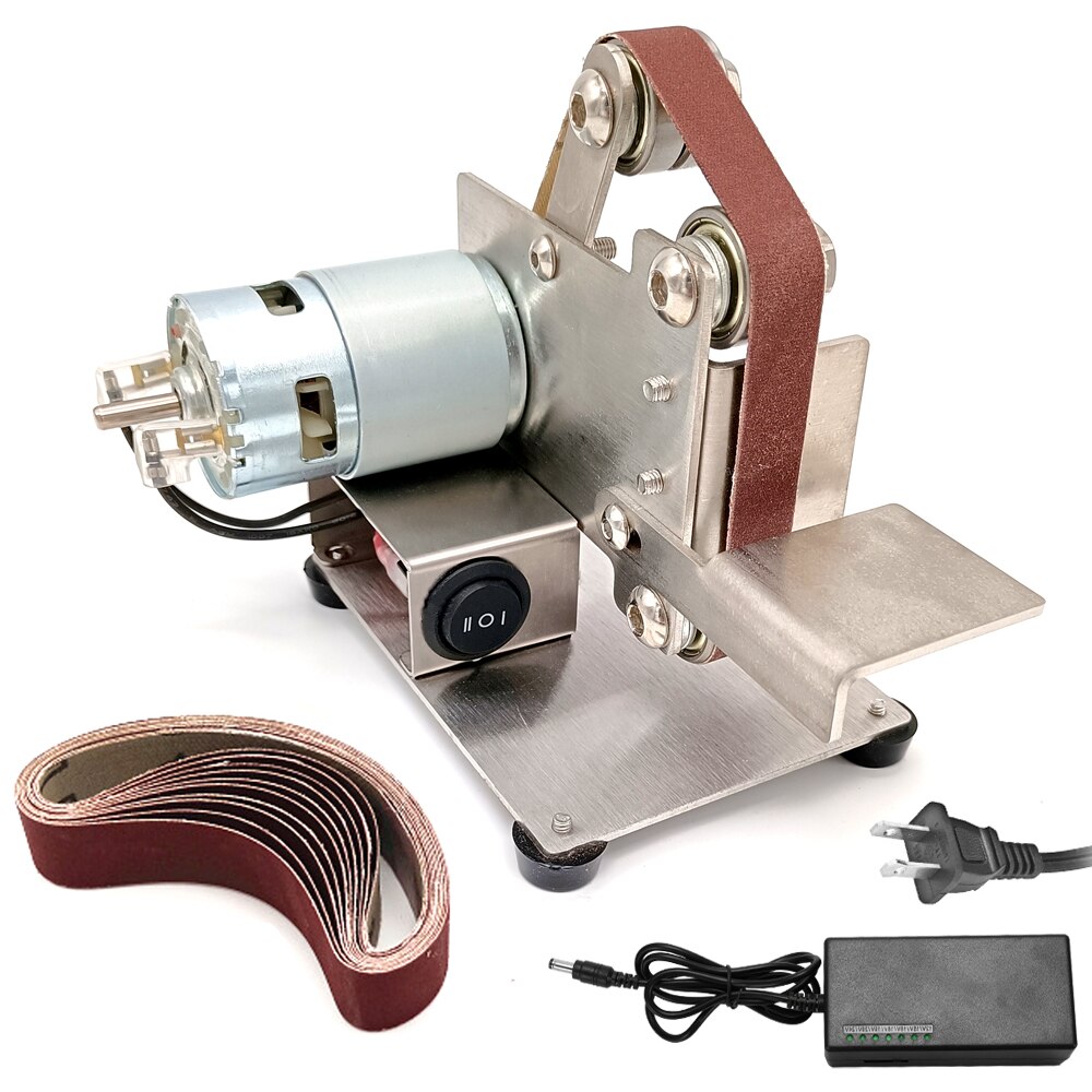 Mini Electric Belt Sander Angle Grinder Grinding Machine 15/25 Belt Grinder DIY Polishing Grinding Machine Cutter Edge Sharpener: Type 3