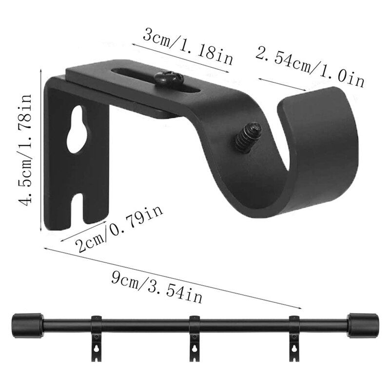 6 Stuks Gordijn Staaf Beugels Verstelbare Gordijn Beugels Volant Ondersteuning Houders Gordijn Staaf Houder Met Schroeven