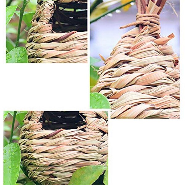Paquet de 2 hutte pour oiseaux en herbe, maison pour oiseaux, nid d&#39;oiseau suspendu, en Fiber tissée à la main, maison pour oiseaux, refuge pour oiseaux de Preda