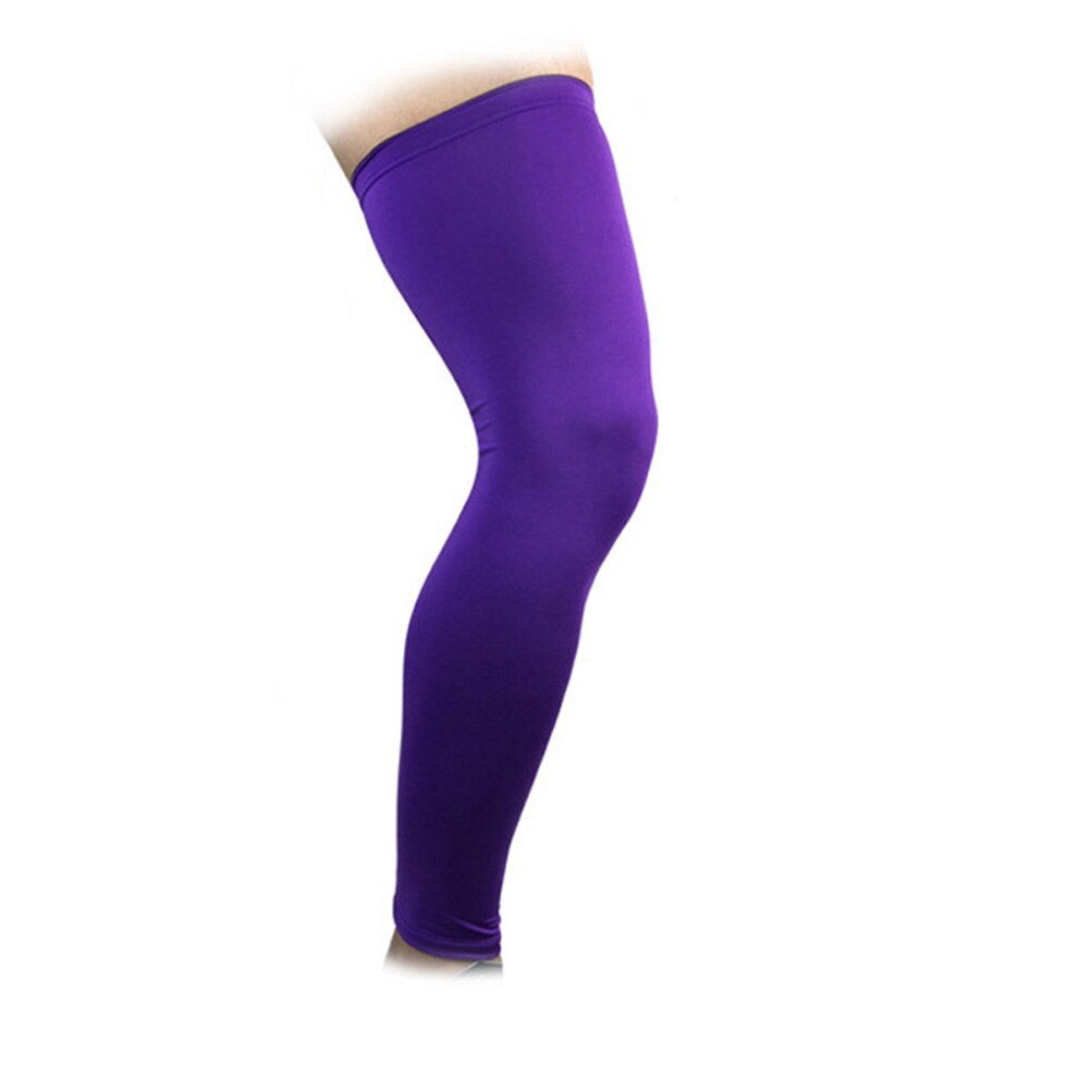 2pcs Basketball Knee Pads Long Leg Sleeve Sport Protector Cycling UV Sun Leg Warmers ED: Purple  / XL