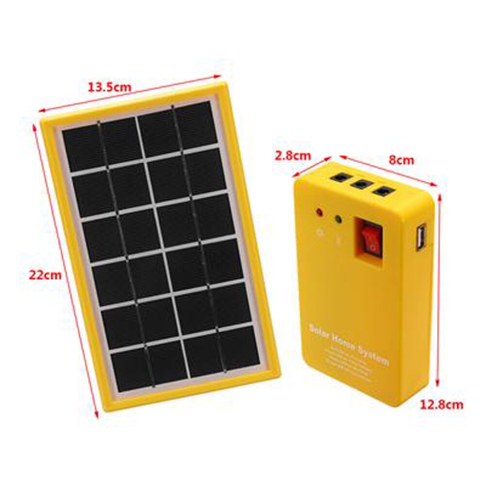 Outdoor Portable Solar Panel Electric Generator 3 LED Bulb Power System Kit