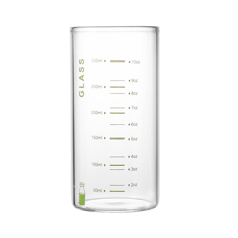 Taza medidora de agua de vidrio Simple de 301-400ML, botella portátil de vidrio para jugo, taza de leche con escala: 1
