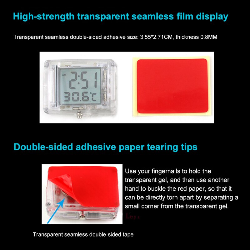 Car clock car dashboard clock mini digital watch moto watch digital clock waterproof Watch Luminous motorcycle digital