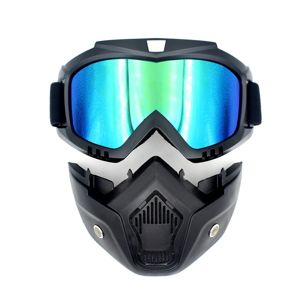 Máscara de gafas de Motocross, gafas de sol, esquí, Skate, máscara de casco facial Vintage, gafas de Motocross desmontables, casco Jet para Scooter