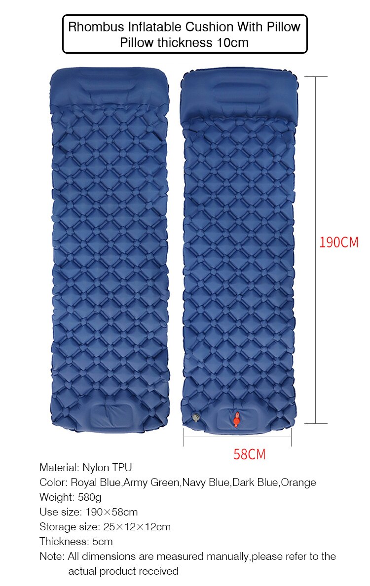 Lightweight Self-inflating Sleeping Pad Air Mattress Camping Tent Sleeping Bag Pad Picnic Beach Cushion Outdoor Sleeping Mat