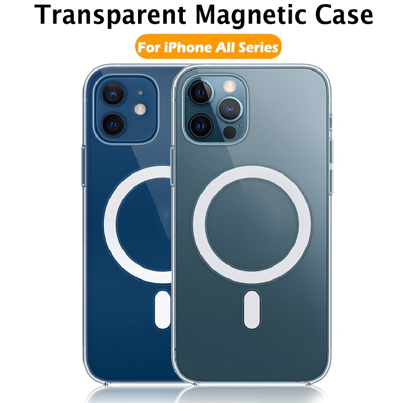 Hard Crystal Case For Apple iPhone Cover For iPhone 12 13 Pro Max Mini Magnetic Cover For iPhone 13 11 Pro Max XR XS Max Funda